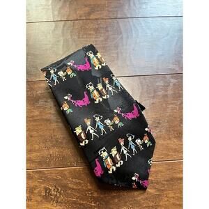 VIntage Hanna-Barbera Flintstones Black Cast Character Tie